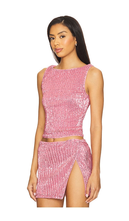 view 2 of 5 Selma Top in Light Pink Sequin