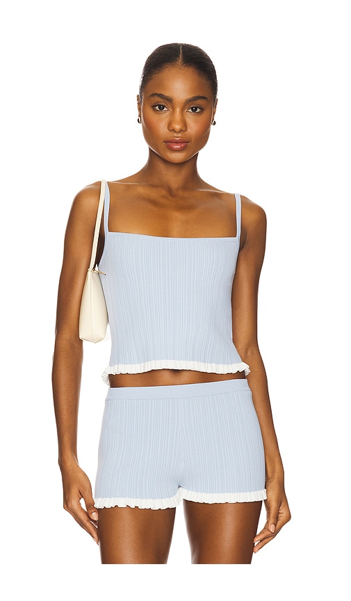view 1 of 4 Marna Rib Tank in Light Blue