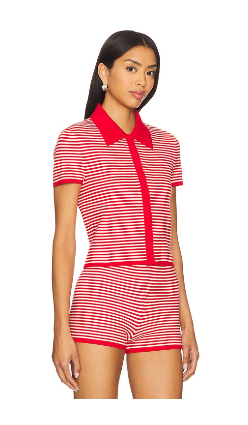 view 2 of 5 Parker Knit Top in Red & Off White