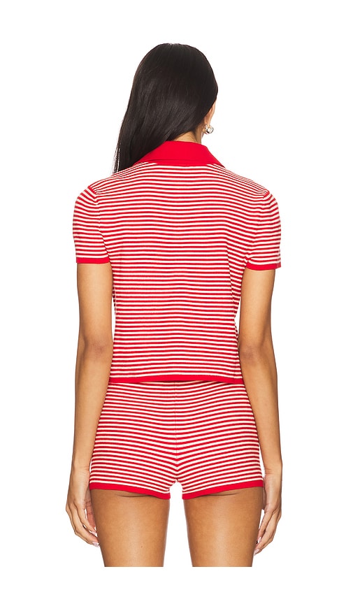 view 3 of 5 Parker Knit Top in Red & Off White