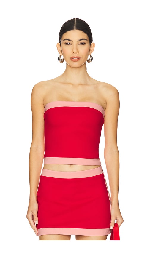 view 1 of 4 Eliza Top in Red & Pink