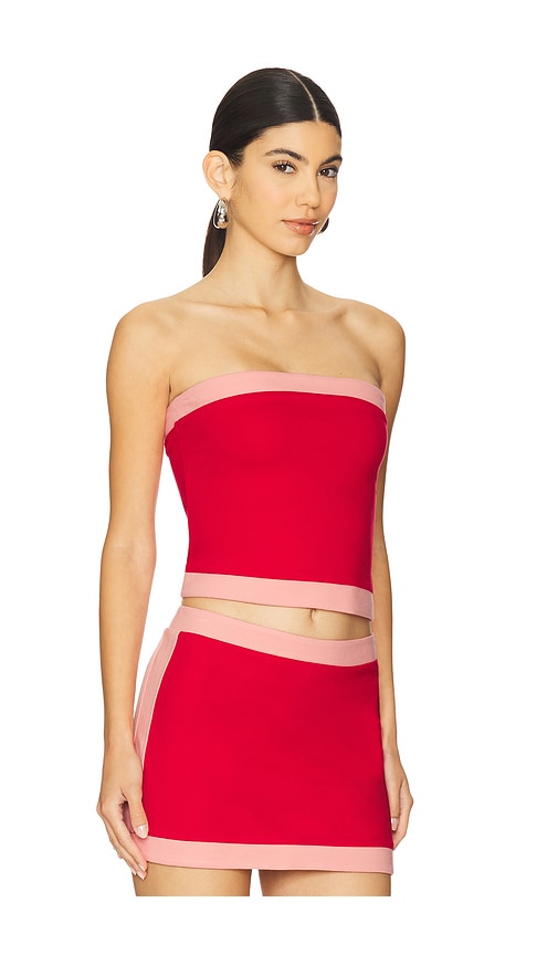 view 2 of 4 Eliza Top in Red & Pink