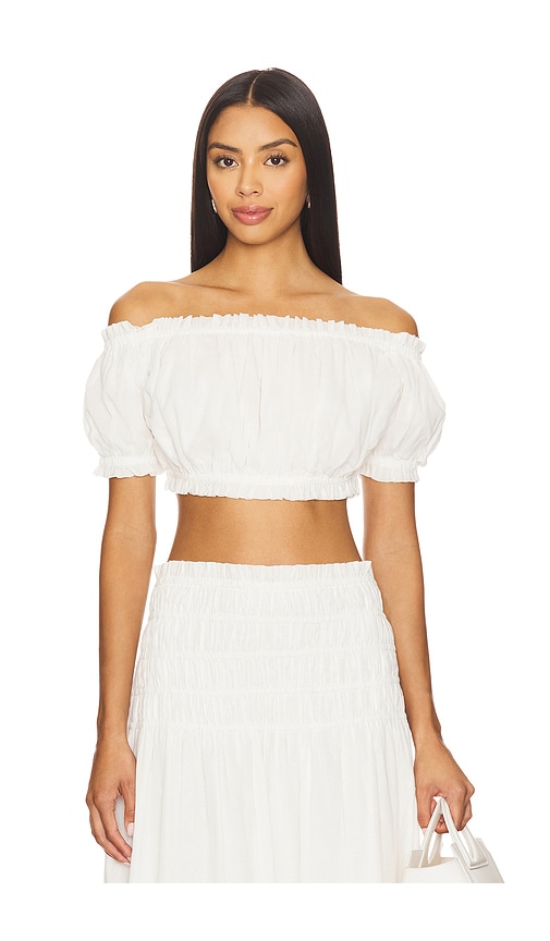 Alessia Cropped Top in White. - size XS (also in L, M, S, XL)