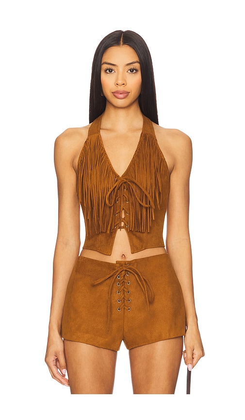 Noella Faux Suede Top en . Taille L. Also en M, S, XS - Lovers and Friends - Modalova