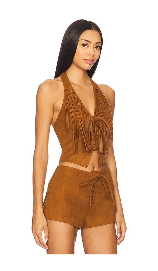 view 2 of 4 Noella Faux Suede Top in Camel
