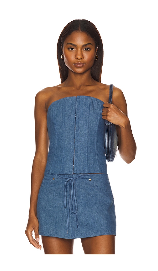 view 1 of 4 Bridgit Top in Light Indigo