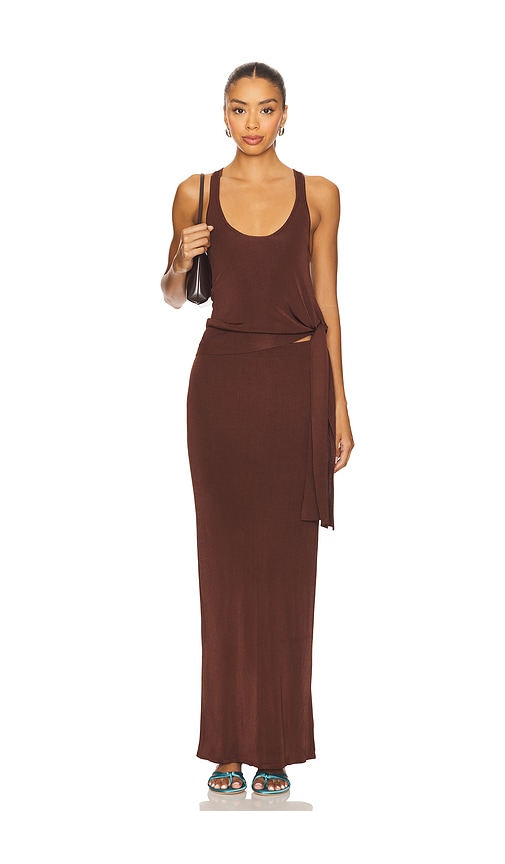 view 4 of 4 Elsy Tie Tank Top in Dark Brown