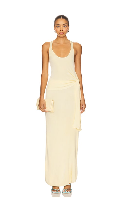 view 4 of 4 Elsy Tie Tank Top in Pale Yellow