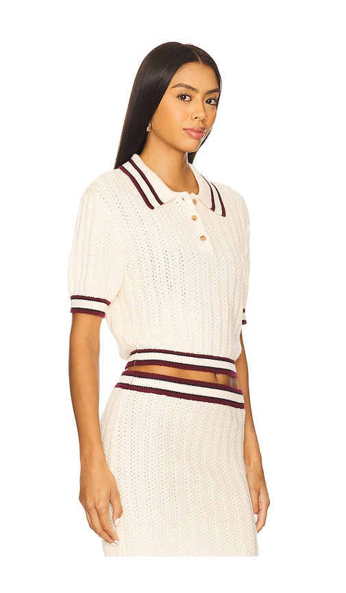 Lovers & Friends Remy Pointelle Polo Top In Multi