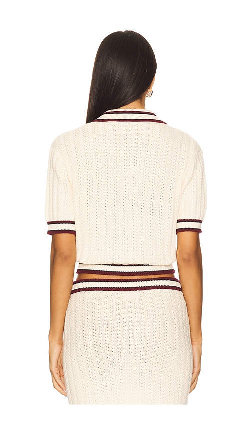 view 3 of 4 Remy Pointelle Polo Top in Cream Multi