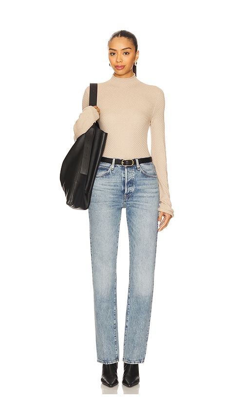 view 4 of 4 Kori Funnel Neck Top in Tan