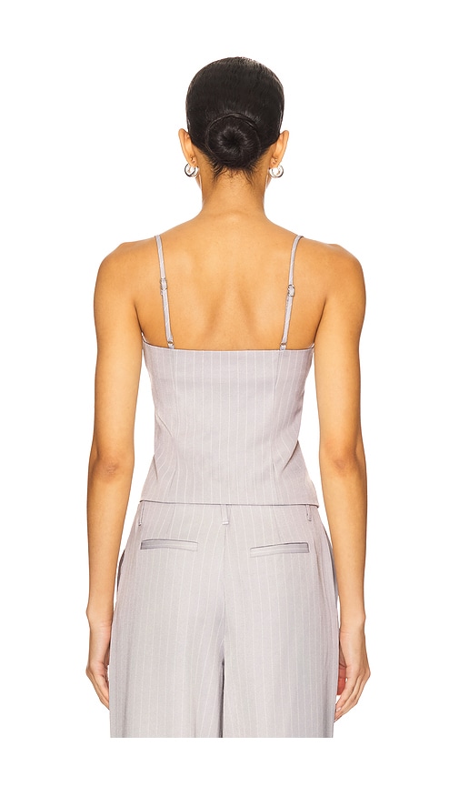 view 3 of 5 Margo Top in Gray Pinstripe
