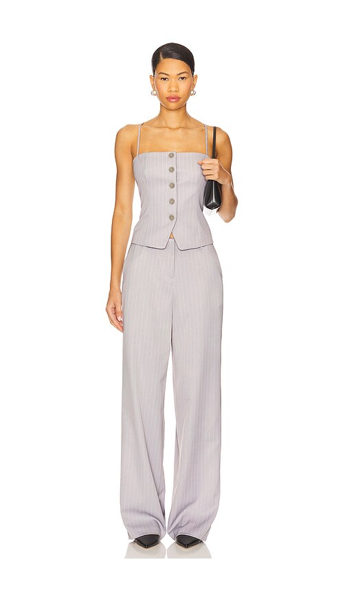 view 4 of 5 Margo Top in Gray Pinstripe