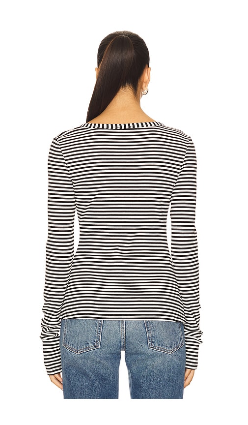 view 3 of 5 Stevie Top in Black & White Stripe