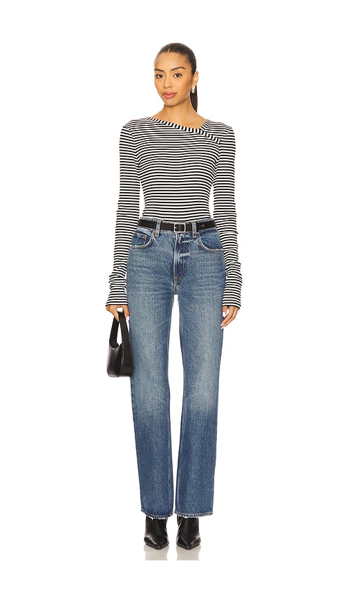 view 4 of 5 Stevie Top in Black & White Stripe