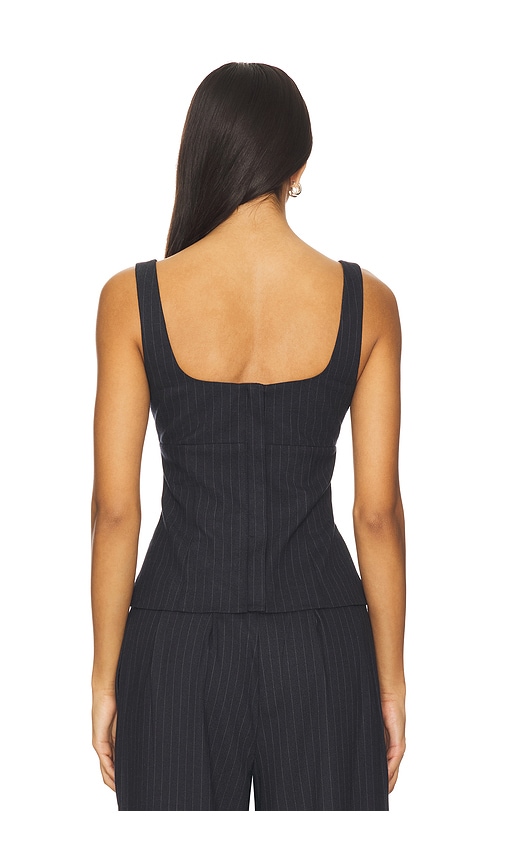 view 3 of 5 Denise Top in Navy Pinstripe