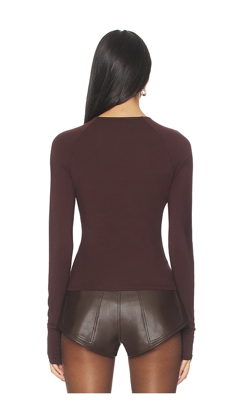 view 3 of 4 Adeline Top in Dark Brown