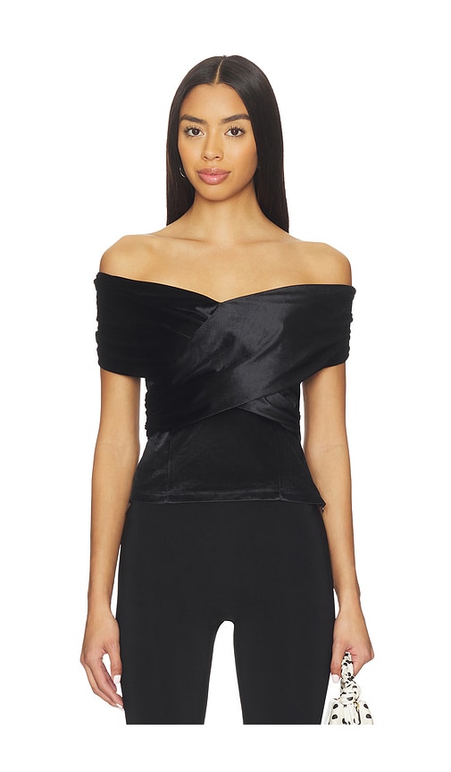 Lovers & Friends Natalia Velvet Top In Black
