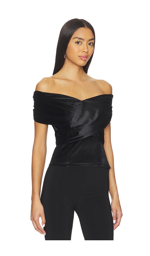 Lovers & Friends Natalia Velvet Top In Black