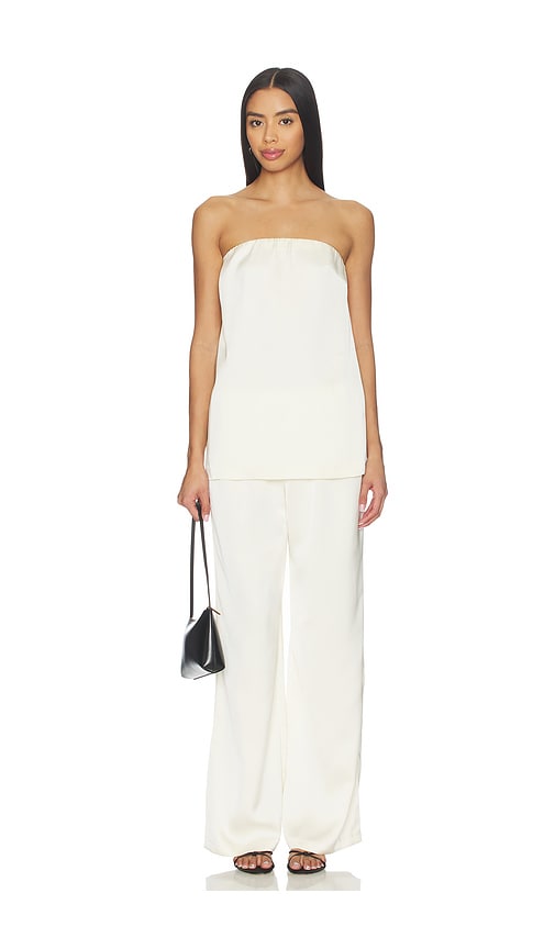 view 4 of 4 Alette Satin Top in Ivory