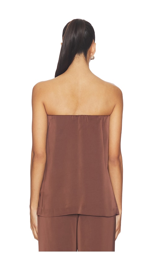 view 3 of 4 Alette Satin Top in Chocolate Brown