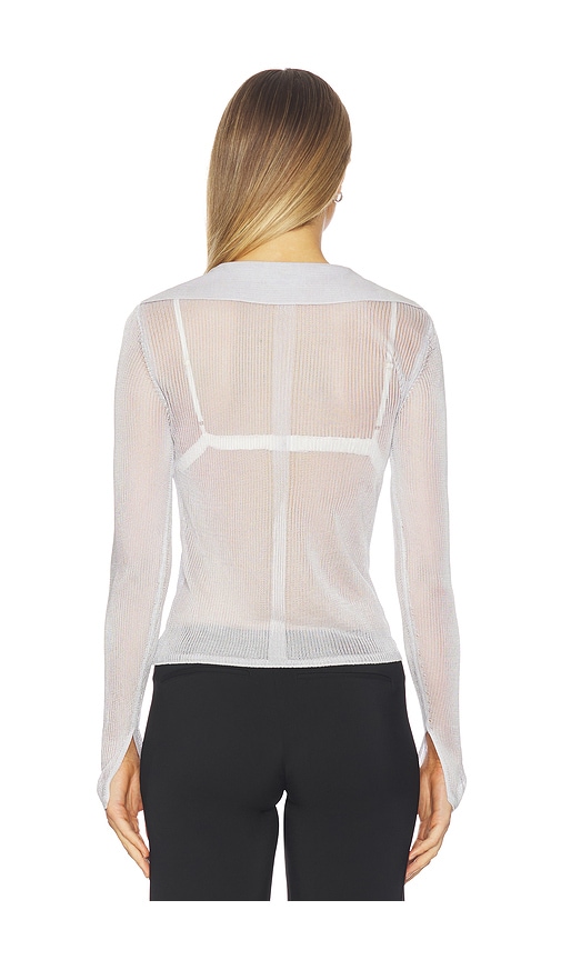 view 3 of 4 Kenzaia Rib Knit Polo Top in Ice