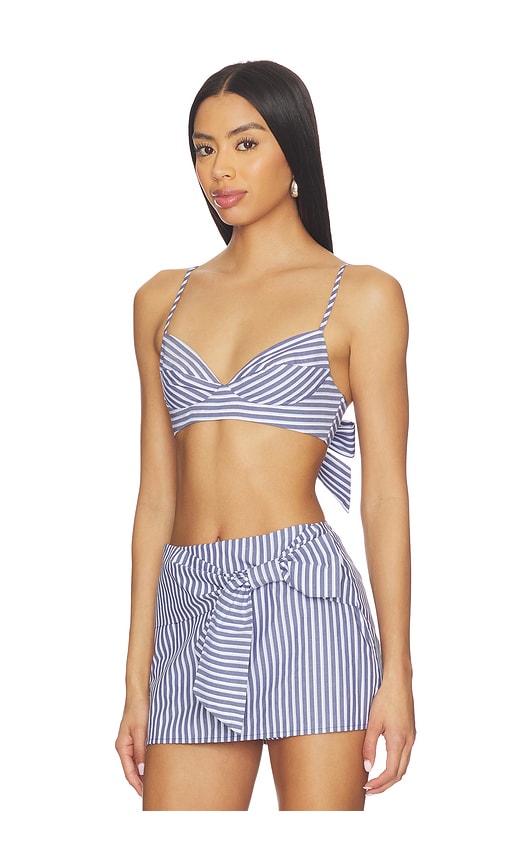 view 2 of 5 Grace Top in Navy Blue Stripe