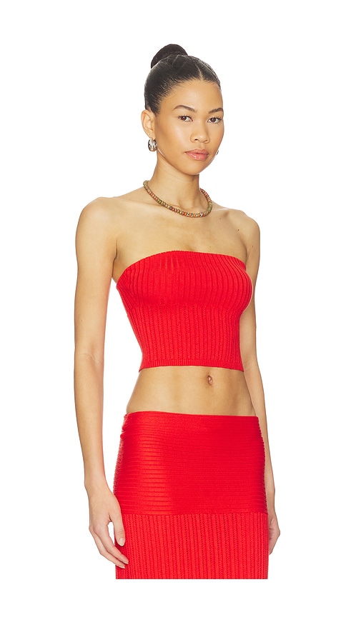 view 2 of 4 Shania Knit Tube Top in Tomato