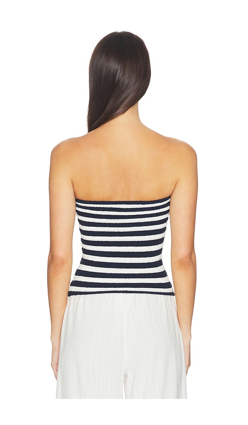 view 3 of 4 Ebony Stripe Knit Tube Top in Navy Multi