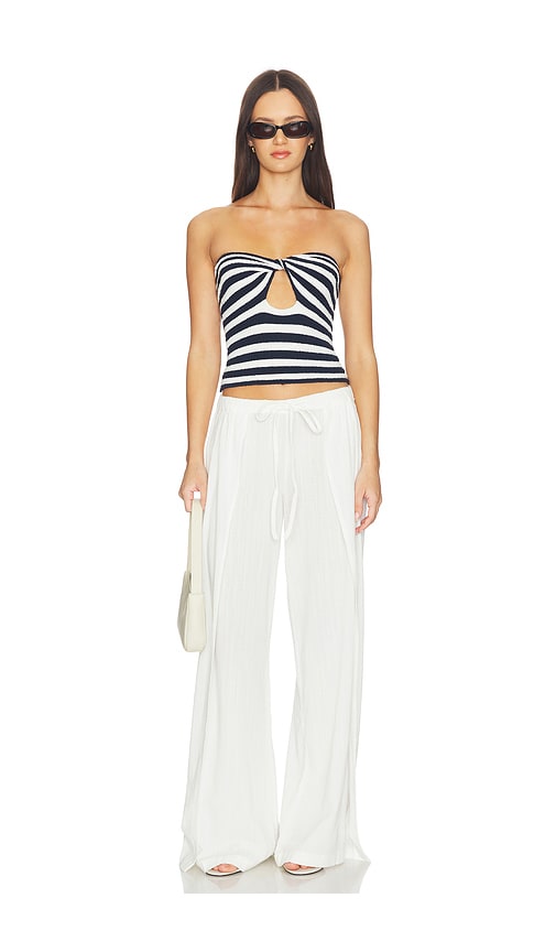view 4 of 4 Ebony Stripe Knit Tube Top in Navy Multi