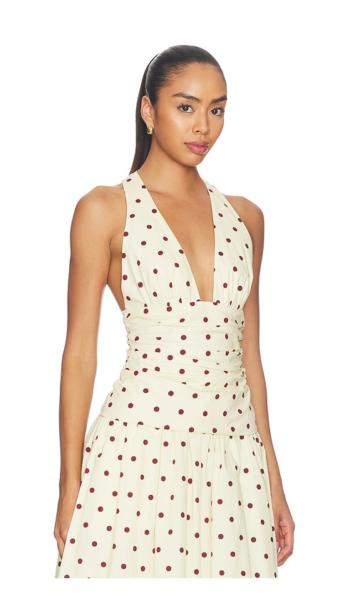 view 2 of 4 Deven Top in Yellow Brown Dot
