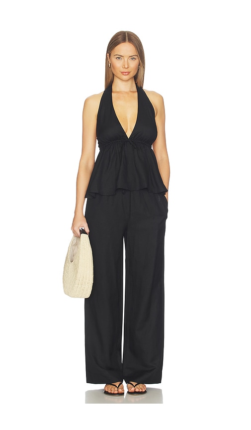 view 4 of 4 Lexa Linen Top in Black
