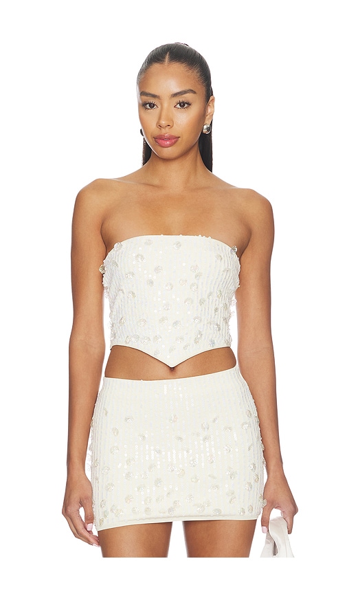 Lovers and Friends Reiley Shell Embroidered Top en Cream Taille XS Also en XXS S M L XL 197 €