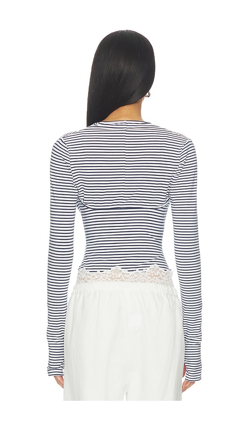 view 3 of 5 Remi Bolero in Navy & White Stripe