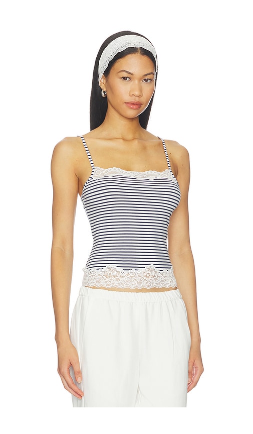 view 2 of 5 Remi Tank Top in Navy & White Stripe