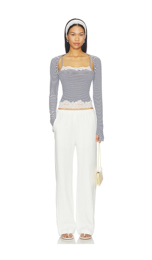 view 4 of 5 Remi Tank Top in Navy & White Stripe