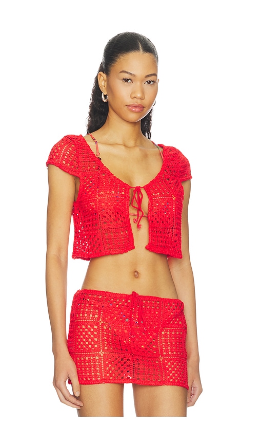 view 2 of 4 Antigua Top in Scarlet Red