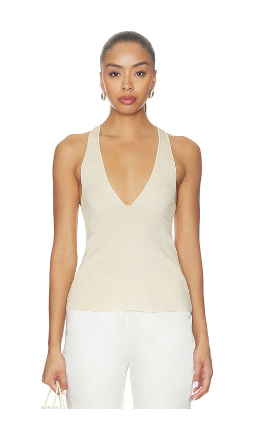 Rosanna Metallic V Neck Top