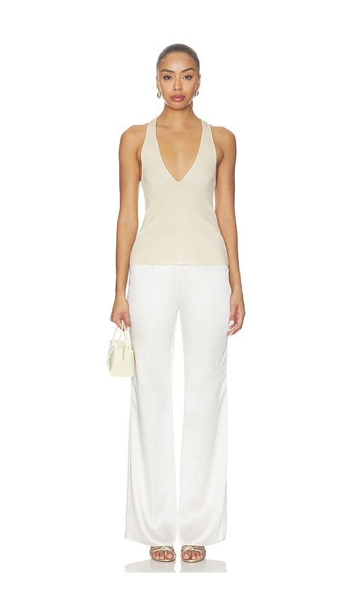 view 4 of 4 Rosanna Metallic V Neck Top in Champagne
