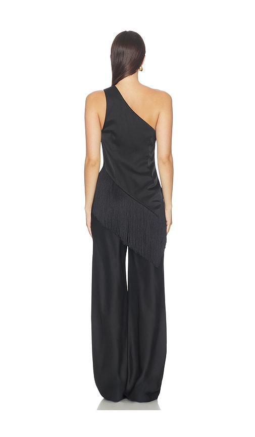 view 4 of 4 Olivia Satin Fringe Top in Black