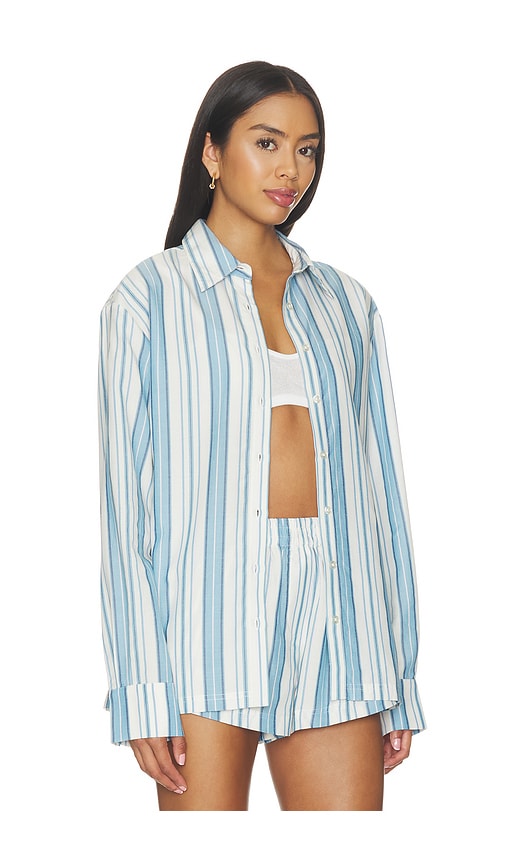 view 2 of 5 Saylor Top in Blue & Pink Stripe