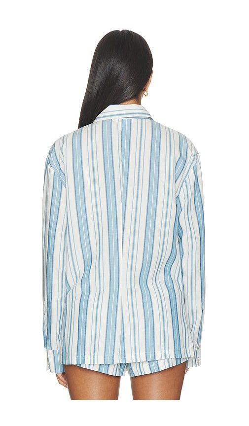 view 3 of 5 Saylor Top in Blue & Pink Stripe