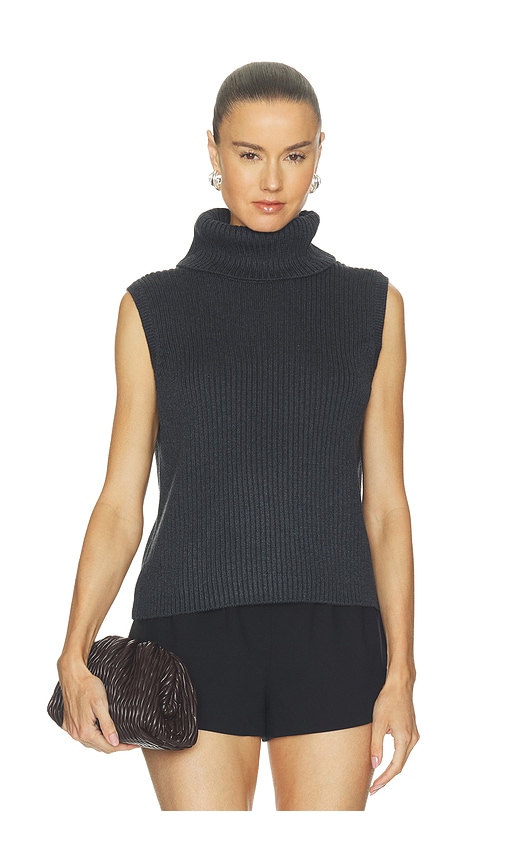 Lovers & Friends Keris Turtle Neck Vest In Charcoal Grey