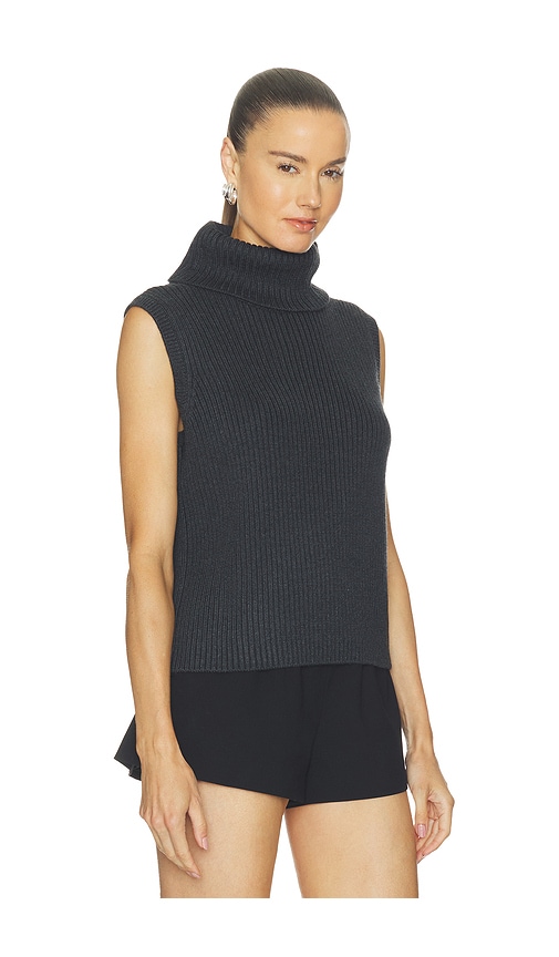 view 2 of 4 Keris Turtle Neck Vest in Charcoal Grey