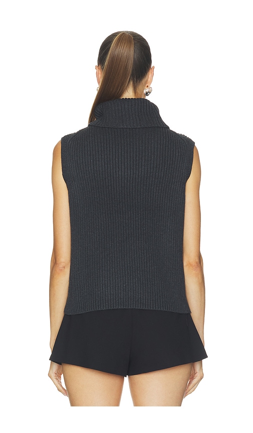 view 3 of 4 Keris Turtle Neck Vest in Charcoal Grey