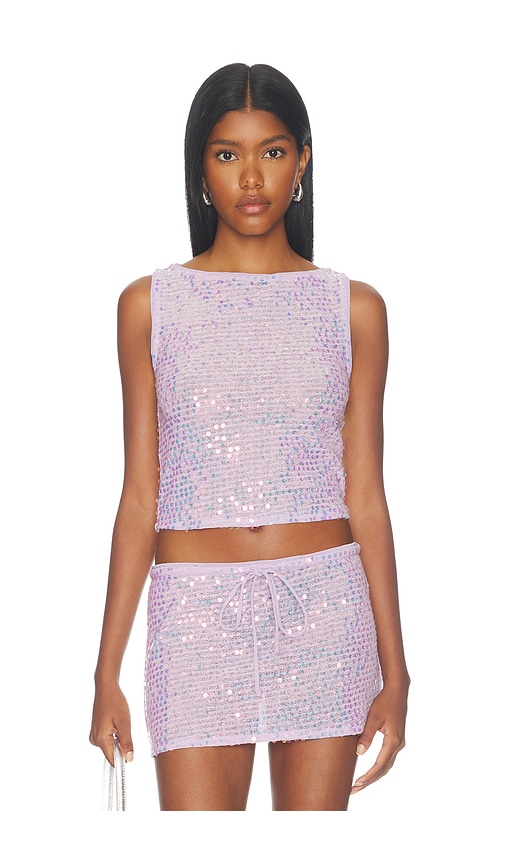 view 1 of 5 Erin Sequin Top in Lilac Sequin