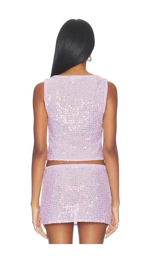view 3 of 5 Erin Sequin Top in Lilac Sequin