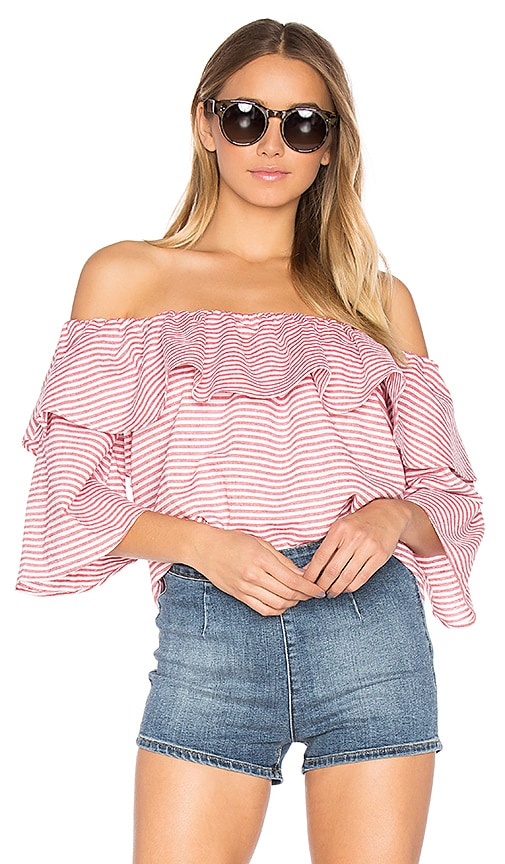 view 1 of 4 Andrea Top in Cherry Stripe
