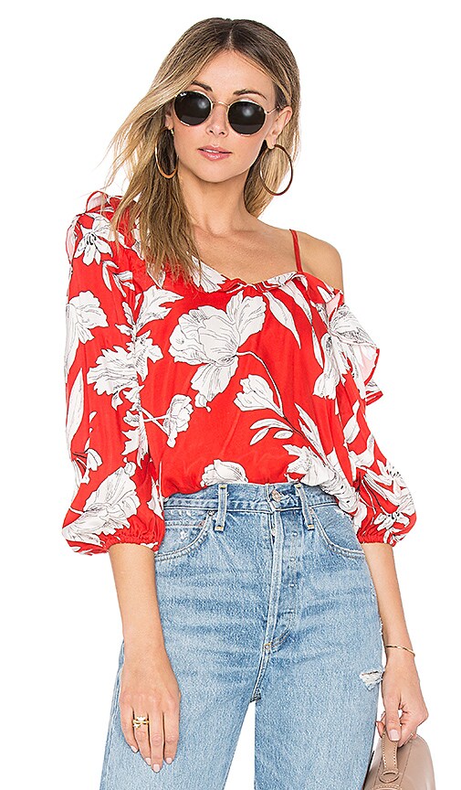 view 1 of 4 Verona Top in Red St. Barths Floral