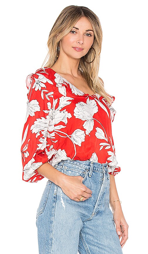 view 2 of 4 Verona Top in Red St. Barths Floral